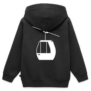 Aerial Tram Tramway Cable Car Cableway Gondola - Kids Premium Organic Zip-up Hoodie - black - Back - AI Model Kid Male (0cm)