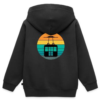 Aerial Tram Tramway Cable Car Cableway Gondola - Kids Premium Organic Zip-up Hoodie - black - Back - AI Model Kid Male (0cm)