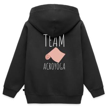 Acroyoga Manual Acro Yoga Yogi - Kinder Premium Organic Zip Hoodie - Schwarz - Hinten - AI Model Kid Male (0cm)