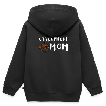 Vibraphone Maman Marimba Ninja Et Maillet - Sweat Premium à capuche zippé enfant bio - noir - Dos - AI Model Kid Male (0cm)