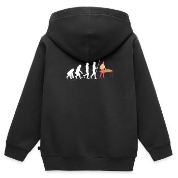 Vibraphone Maman Marimba Ninja Et Maillet - Sweat Premium à capuche zippé enfant bio - noir - Dos - AI Model Kid Male (0cm)
