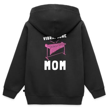 Vibraphone Maman Marimba Ninja Et Maillet - Sweat Premium à capuche zippé enfant bio - noir - Dos - AI Model Kid Male (0cm)