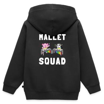 Vibraphone Maman Marimba Ninja Et Maillet - Sweat Premium à capuche zippé enfant bio - noir - Dos - AI Model Kid Male (0cm)
