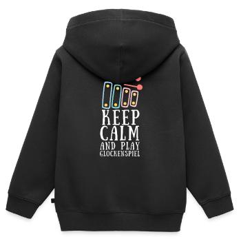 Vibraphone Maman Marimba Ninja Et Maillet - Sweat Premium à capuche zippé enfant bio - noir - Dos - AI Model Kid Male (0cm)