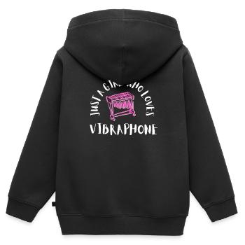 Vibraphone Maman Marimba Ninja Et Maillet - Sweat Premium à capuche zippé enfant bio - noir - Dos - AI Model Kid Male (0cm)
