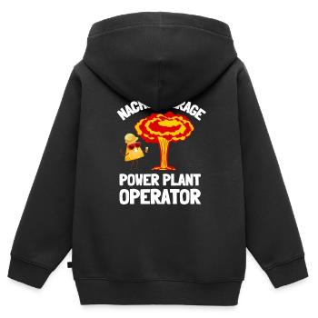 Thème génie nucléaire de la fission de l’uranium - Sweat Premium à capuche zippé enfant bio - noir - Dos - AI Model Kid Male (0cm)