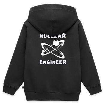 Thème génie nucléaire de la fission de l’uranium - Sweat Premium à capuche zippé enfant bio - noir - Dos - AI Model Kid Male (0cm)