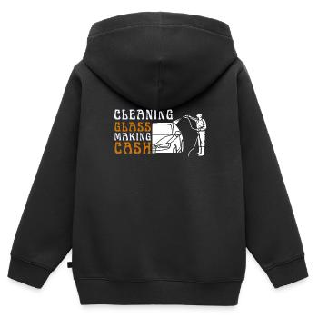 Window Cleaner Services Car Window Cleaning Window - Kids Premium Organic Zip-up Hoodie - black - Back - AI Model Kid Male (0cm)