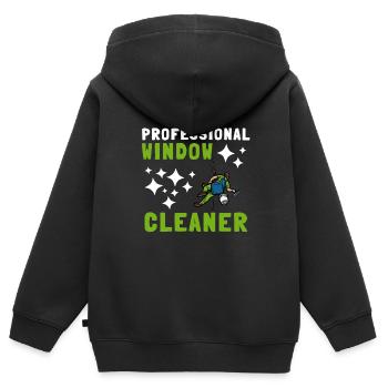 Window Cleaner Services Car Window Cleaning Window - Kids Premium Organic Zip-up Hoodie - black - Back - AI Model Kid Male (0cm)