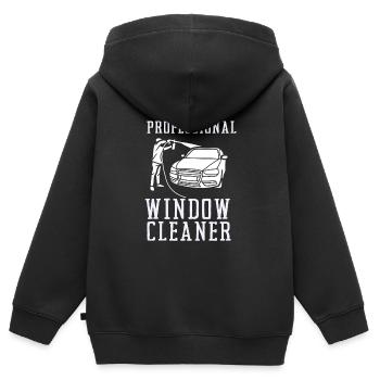 Window Cleaner Services Car Window Cleaning Window - Kids Premium Organic Zip-up Hoodie - black - Back - AI Model Kid Male (0cm)
