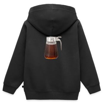 Sirop pour crêpes flipping Flapjack Petit déjeuner - Sweat Premium à capuche zippé enfant bio - noir - Dos - AI Model Kid Male (0cm)
