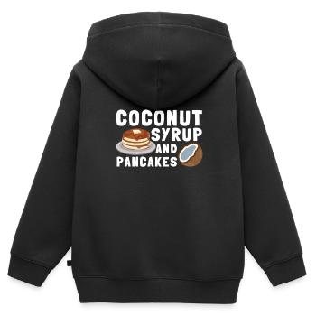 Syrup For Pancakes Flipping Flapjack Breakfast - Kids Premium Organic Zip-up Hoodie - black - Back - AI Model Kid Male (0cm)