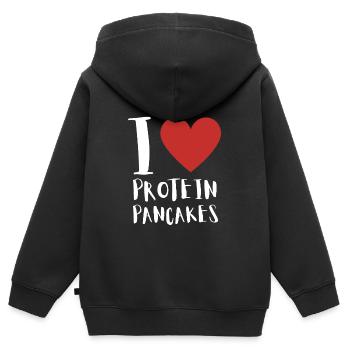 Sirop pour crêpes flipping Flapjack Petit déjeuner - Sweat Premium à capuche zippé enfant bio - noir - Dos - AI Model Kid Male (0cm)