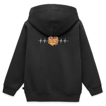Sirop pour crêpes flipping Flapjack Petit déjeuner - Sweat Premium à capuche zippé enfant bio - noir - Dos - AI Model Kid Male (0cm)