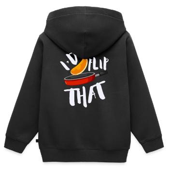 Sirop pour crêpes flipping Flapjack Petit déjeuner - Sweat Premium à capuche zippé enfant bio - noir - Dos - AI Model Kid Male (0cm)