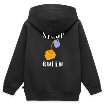 Sirop pour crêpes flipping Flapjack Petit déjeuner - Sweat Premium à capuche zippé enfant bio - noir - Dos - AI Model Kid Male (0cm)
