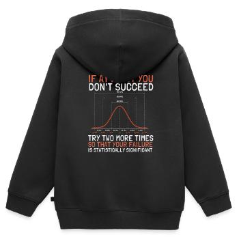 Data Scientist statisticien de la distribution normale - Sweat Premium à capuche zippé enfant bio - noir - Dos - AI Model Kid Male (0cm)
