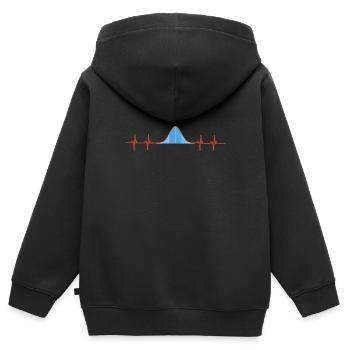Data Scientist statisticien de la distribution normale - Sweat Premium à capuche zippé enfant bio - noir - Dos - AI Model Kid Male (0cm)
