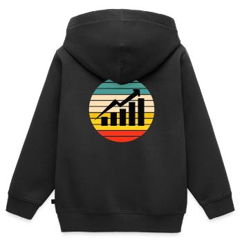 Data Scientist statisticien de la distribution normale - Sweat Premium à capuche zippé enfant bio - noir - Dos - AI Model Kid Male (0cm)