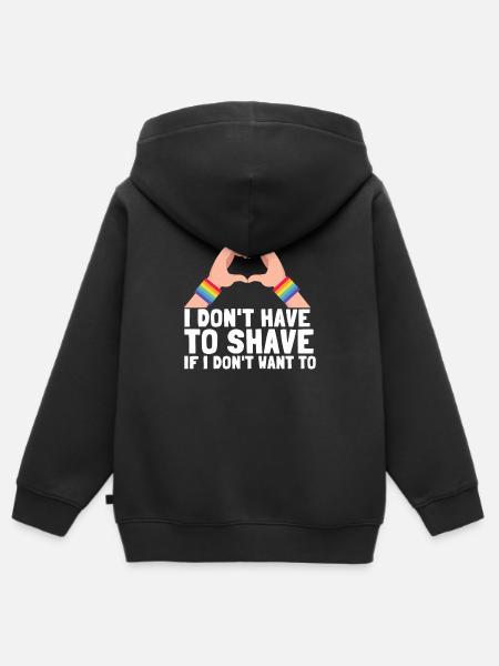 Feminist Anti Shaving Hairy Body - Kids Premium Organic Zip-up Hoodie - black
