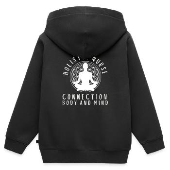 Homéopathie Médecine alternative, Soins infirmiers holistiques - Sweat Premium à capuche zippé enfant bio - noir - Dos - AI Model Kid Male (0cm)