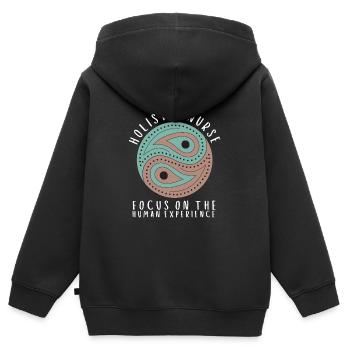 Homéopathie Médecine alternative, Soins infirmiers holistiques - Sweat Premium à capuche zippé enfant bio - noir - Dos - AI Model Kid Male (0cm)