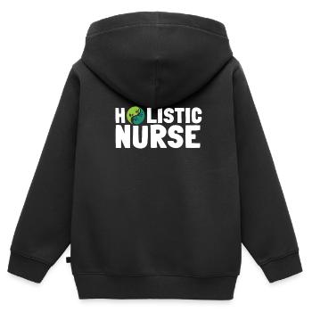 Homéopathie Médecine alternative, Soins infirmiers holistiques - Sweat Premium à capuche zippé enfant bio - noir - Dos - AI Model Kid Male (0cm)