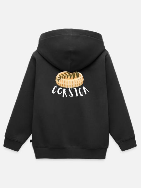 Corse Corsu Corsse 2B Tête De Maure Corse - Sweat Premium à capuche zippé enfant bio - noir