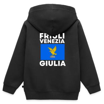 Venise Gondole Italie Venise - Sweat Premium à capuche zippé enfant bio - noir - Dos - AI Model Kid Male (0cm)