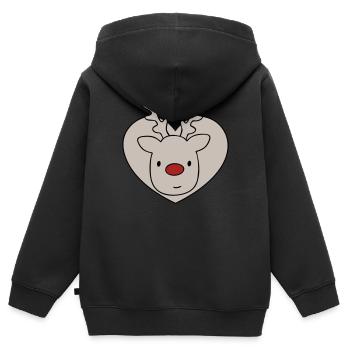 Renne Rudolf - Sweat Premium à capuche zippé enfant bio - noir - Dos - AI Model Kid Male (0cm)