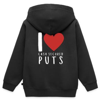 Options Trading Cash Secured Puts Future Forex - Kinder Premium Organic Zip Hoodie - Schwarz - Hinten - AI Model Kid Male (0cm)