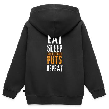 Options Trading Cash Secured Puts Future Forex - Kinder Premium Organic Zip Hoodie - Schwarz - Hinten - AI Model Kid Male (0cm)