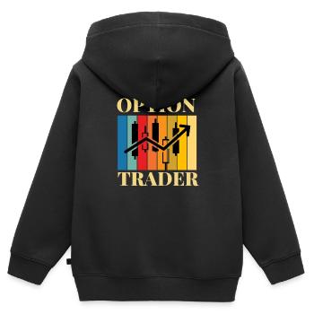 Options Trading Cash Secured Puts Future Forex - Kinder Premium Organic Zip Hoodie - Schwarz - Hinten - AI Model Kid Male (0cm)
