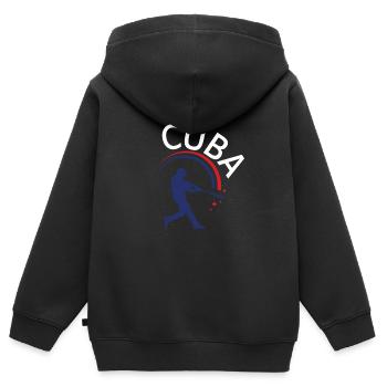 Latino Cuban Cuba Baseball - Kinder Premium Organic Zip Hoodie - Schwarz - Hinten - AI Model Kid Male (0cm)