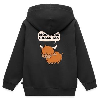 Highland Cow Breeder Scottish Cattle Hairy Cow - Kinder Premium Organic Zip Hoodie - Schwarz - Hinten - AI Model Kid Male (0cm)