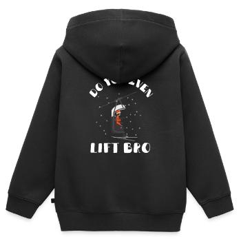 Soulevez-vous même Bro Ski - Sweat Premium à capuche zippé enfant bio - noir - Dos - AI Model Kid Male (0cm)