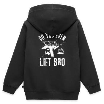 Soulevez-vous même Bro Ski - Sweat Premium à capuche zippé enfant bio - noir - Dos - AI Model Kid Male (0cm)