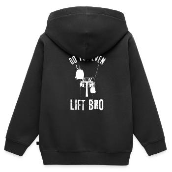 Soulevez-vous même Bro Ski - Sweat Premium à capuche zippé enfant bio - noir - Dos - AI Model Kid Male (0cm)