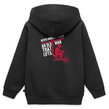 Soulevez-vous même Bro Ski - Sweat Premium à capuche zippé enfant bio - noir - Dos - AI Model Kid Male (0cm)