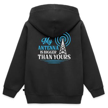 Mon antenne est plus grande que la vôtre Opérateur amateur - Sweat Premium à capuche zippé enfant bio - noir - Dos - AI Model Kid Male (0cm)
