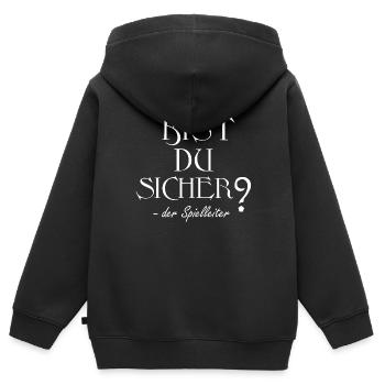 Bist du sicher? Der Spielleiter - Kinder Premium Organic Zip Hoodie - Schwarz - Hinten - AI Model Kid Male (0cm)
