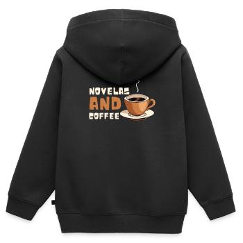 Telenovela Columbianas, émissions hispaniques et feuilletons - Sweat Premium à capuche zippé enfant bio - noir - Dos - AI Model Kid Male (0cm)