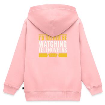 Telenovela Columbianas, émissions hispaniques et feuilletons - Sweat Premium à capuche zippé enfant bio - rose - Dos - AI Model Kid Female (0cm)