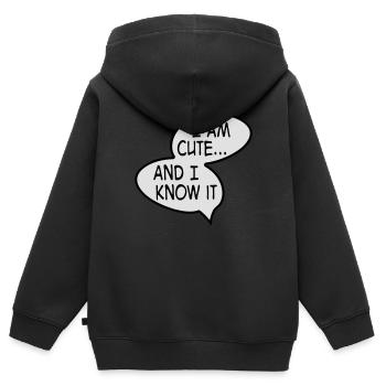mignon - Sweat Premium à capuche zippé enfant bio - noir - Dos - AI Model Kid Male (0cm)