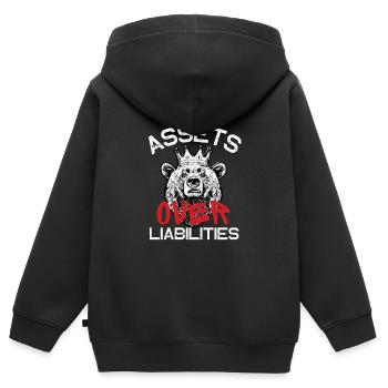 Actifs sur passifs Entrepreneur comptable - Sweat Premium à capuche zippé enfant bio - noir - Dos - AI Model Kid Male (0cm)