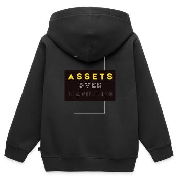 Actifs sur passifs Entrepreneur comptable - Sweat Premium à capuche zippé enfant bio - noir - Dos - AI Model Kid Male (0cm)