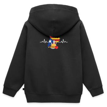Bandera Independentista Catalana Estelada Negra - Kinder Premium Organic Zip Hoodie - Schwarz - Hinten - AI Model Kid Male (0cm)