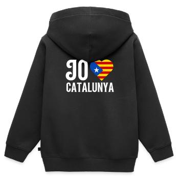 Bandera Independentista Catalana Estelada Negra - Kinder Premium Organic Zip Hoodie - Schwarz - Hinten - AI Model Kid Male (0cm)