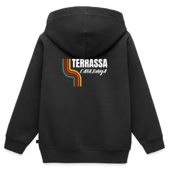 Bandera Independentista Catalana Estelada Negra - Kinder Premium Organic Zip Hoodie - Schwarz - Hinten - AI Model Kid Male (0cm)