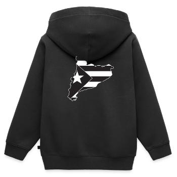Bandera Independentista Catalana Estelada Negra - Kinder Premium Organic Zip Hoodie - Schwarz - Hinten - AI Model Kid Male (0cm)